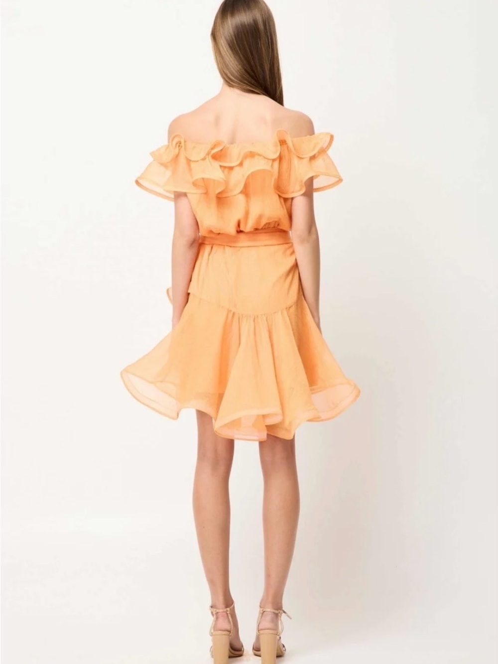Off-Shoulder Mango Ruffle Dress - Picture 2 of 4
